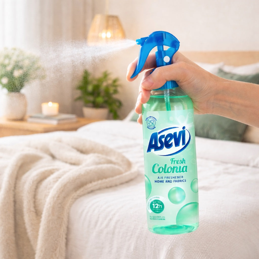 Asevi Fresh Colonia Air Freshner Spray Clear 400ml HOASE073 | Home and Fabrics | Intense Freshness | Up To 12Hr on Fabrics