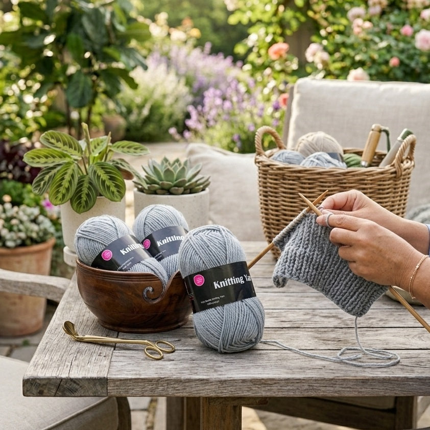 The Accessory Shop Knitting Yarn Grey 80g CP033 | 4 Ply Quality | Acrylic Crochet and Knitting Wool | For Scarves-Hats and Blankets | Craft Accessories | Wool Yarn | Knitting Supplies