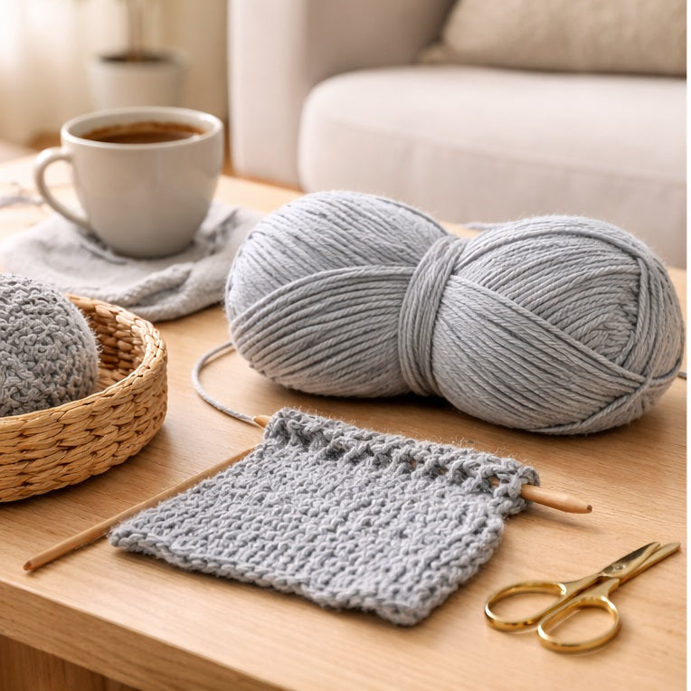 The Accessory Shop Knitting Yarn Grey 80g CP033 | 4 Ply Quality | Acrylic Crochet and Knitting Wool | For Scarves-Hats and Blankets | Craft Accessories | Wool Yarn | Knitting Supplies