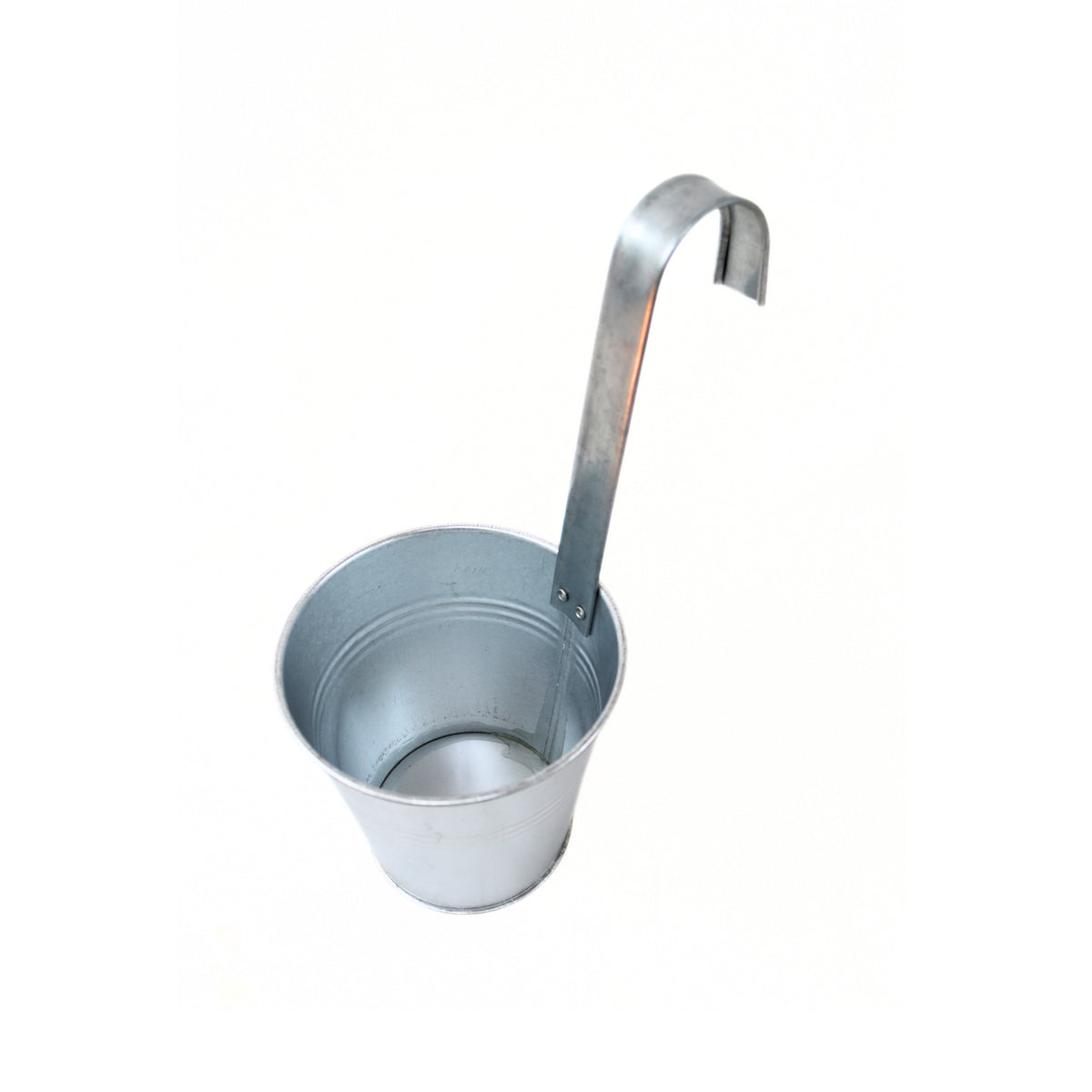 Excellent Houseware Flowerpot with Hook Zinc Finish 159021311 | Galvanised Steel Hanging Pot | Metal Plant Pot | Hanging Planter Basket | Garden Balcony Planter | Indoor Outdoor Plant Holder | Decorative Flower Pot