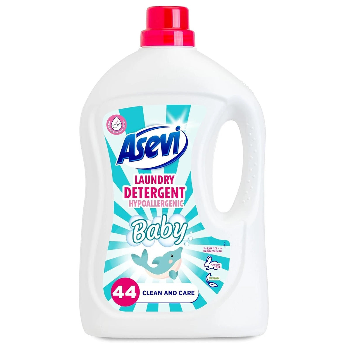 Asevi Baby Laundry Detergent Liquid Gel White 2376ml HOASE054 | Hypoallergenic | 44 Washes | Clean and Care | Dermatologically Tested
