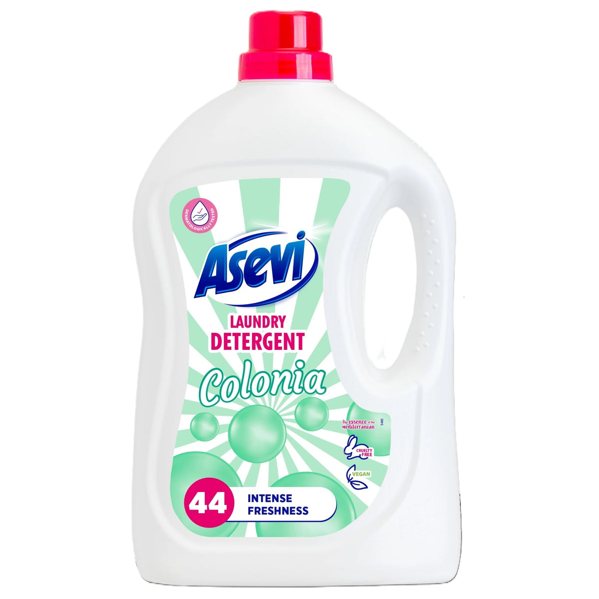 Asevi Colonia Laundry Detergent Liquid White 2376ml HOASE070 | Intense Freshness | 44 Washes | Dermatologically Tested