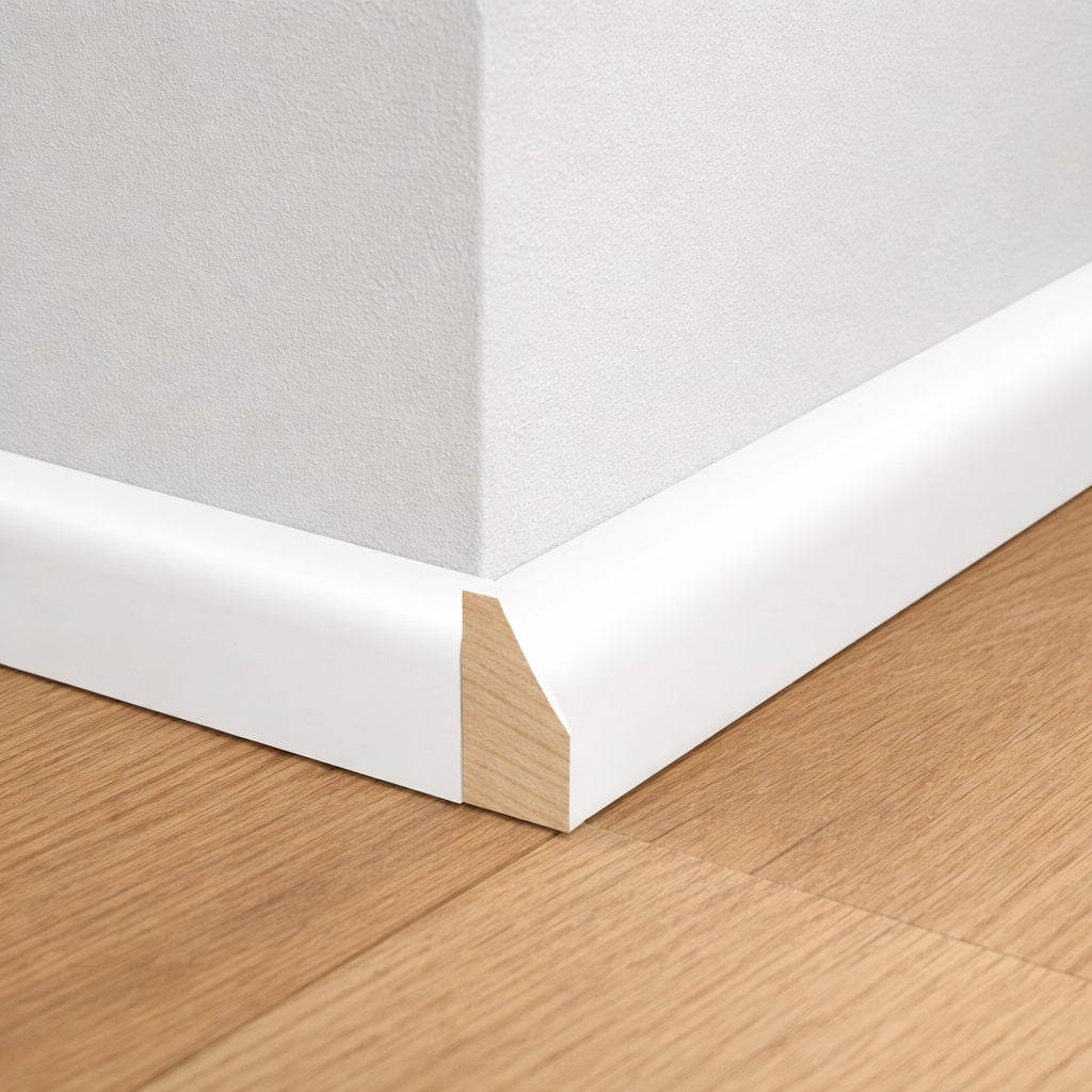 Cheshire Mouldings Primed Scotia Pine White 24Mtr 15mm x 15mm TM731PRIMED | Mouldings | Scotia | White Primed | Concave Design | For Wooden Flooring Projects | Timber Moulding | For Internal Use | Multipurpose Moulding | Interior Design | Floor Edging