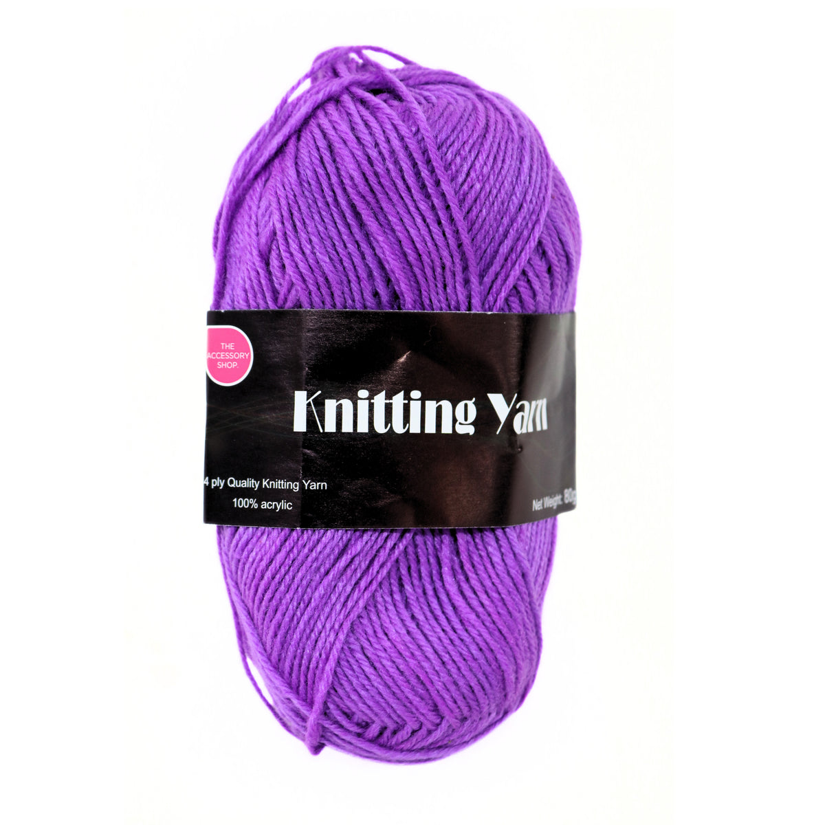 Lusons International Limited Knitting Yarn Purple 80g CP032 | 4 Ply Yarn | 100 Percent Acrylic Knitting Wool | Soft Craft Yarn | Crochet Yarn Ball | Knitting Supplies | DIY Craft Yarn | Sewing Knitting Material