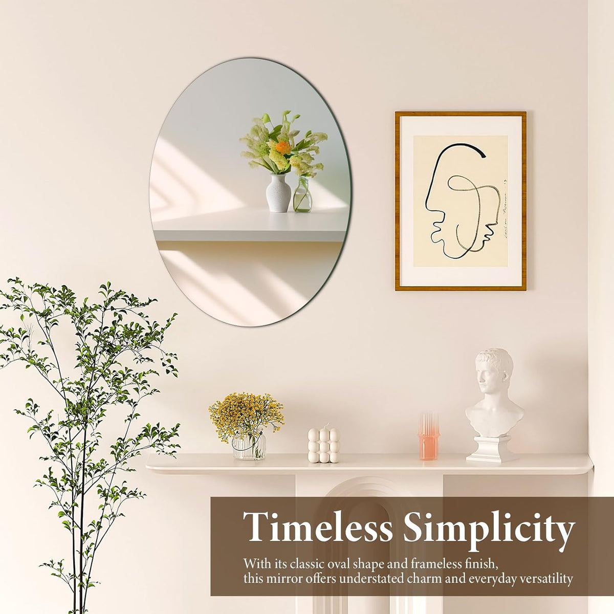 Sticke on Mirror Tiles Clear Pack of 1 3547 | Assorted Sizes | Self Adhesive Wall Mirror | Easy Install Mirror | Decorative Mirror Panels | Home Mirror | Bedroom Mirror | Bathroom Mirror