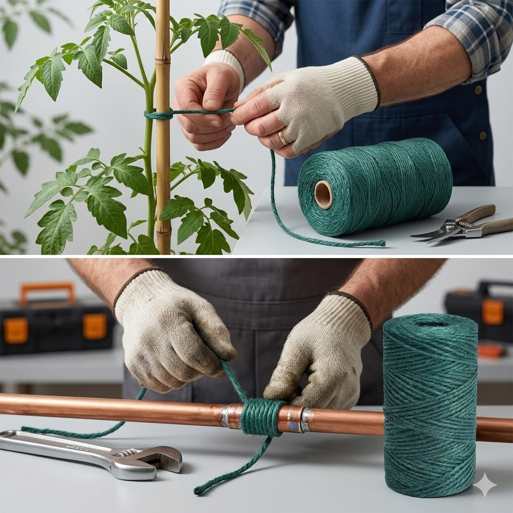 ProGarden Jute Rope Touw Green 100Mtr CY8954390 | Accessories | Durable Garden Twine | Strong Multipurpose Rope | For Gardening | DIY | Packaging and Outdoor Use | Jute Twine | Utility Rope | Plant Support Twine | Garden String