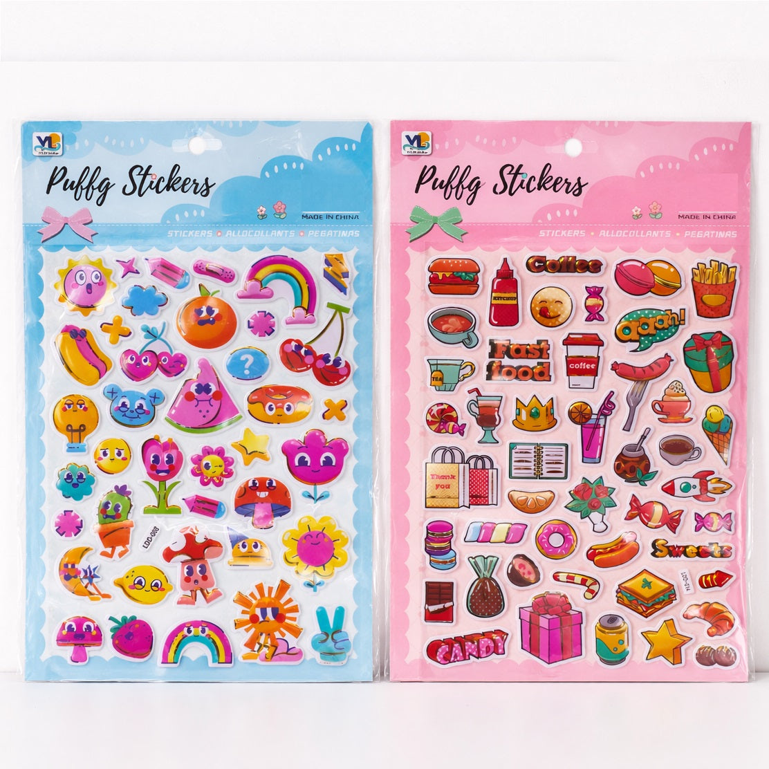 Yilin Puffy Stickers for Kids Assorted Colours Pack of 1 1512 | 3D Cute Cartoon Sticker Sheets | Colourful Fun Designs | Self Adhesive Decorative Stickers | Craft Stickers | Scrapbooking Stickers | Decorative Stickers | Colourful Stickers | Cute Stickers