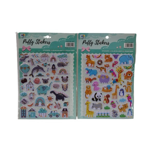 Yilin Puffy Stickers for Kids Assorted Colours Pack of 1 1512 | 3D Cute Cartoon Sticker Sheets | Colourful Fun Designs | Self Adhesive Decorative Stickers | Craft Stickers | Scrapbooking Stickers | Decorative Stickers | Colourful Stickers | Cute Stickers