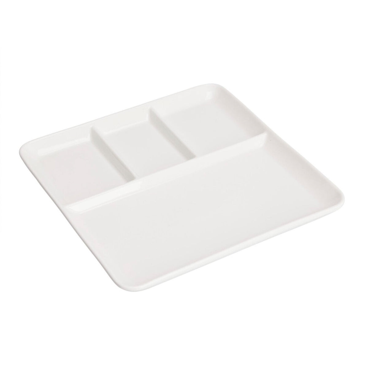 Excellent Houseware Serving Platter White 25.5cm x 25cm x 2.5cm 795880770 | High-quality Porcelain | Serving Tray with Compartments | Plastic Food Serving Plate | Kitchen Serveware | Snack Tray | Appetiser Plate | Party Serving Tray | Sectioned Plate