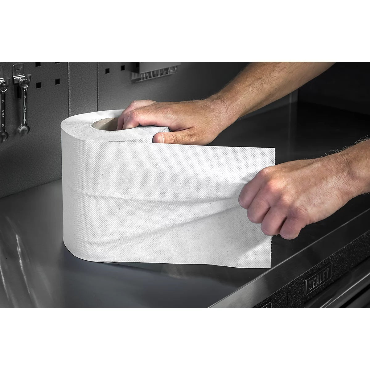 Swift Centrefeed 2 Ply Paper Rolls White Pack of 6 SW103 | Professional Embossed Cleaning Rolls | 100 Percent Recycled Tissue | Strong Absorbent | Wiping Paper | For Kitchens Workshops and Commercial Use | Recycled Paper Towels | Cleaning Paper