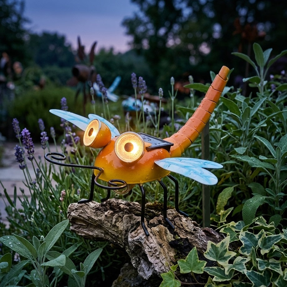 LED Solar Lamp Garden Bug Metal Assorted 20cm x 16cm x 12cm 573000050 | Solar Garden Light | Decorative Insect Lamp | Metal Patio Light