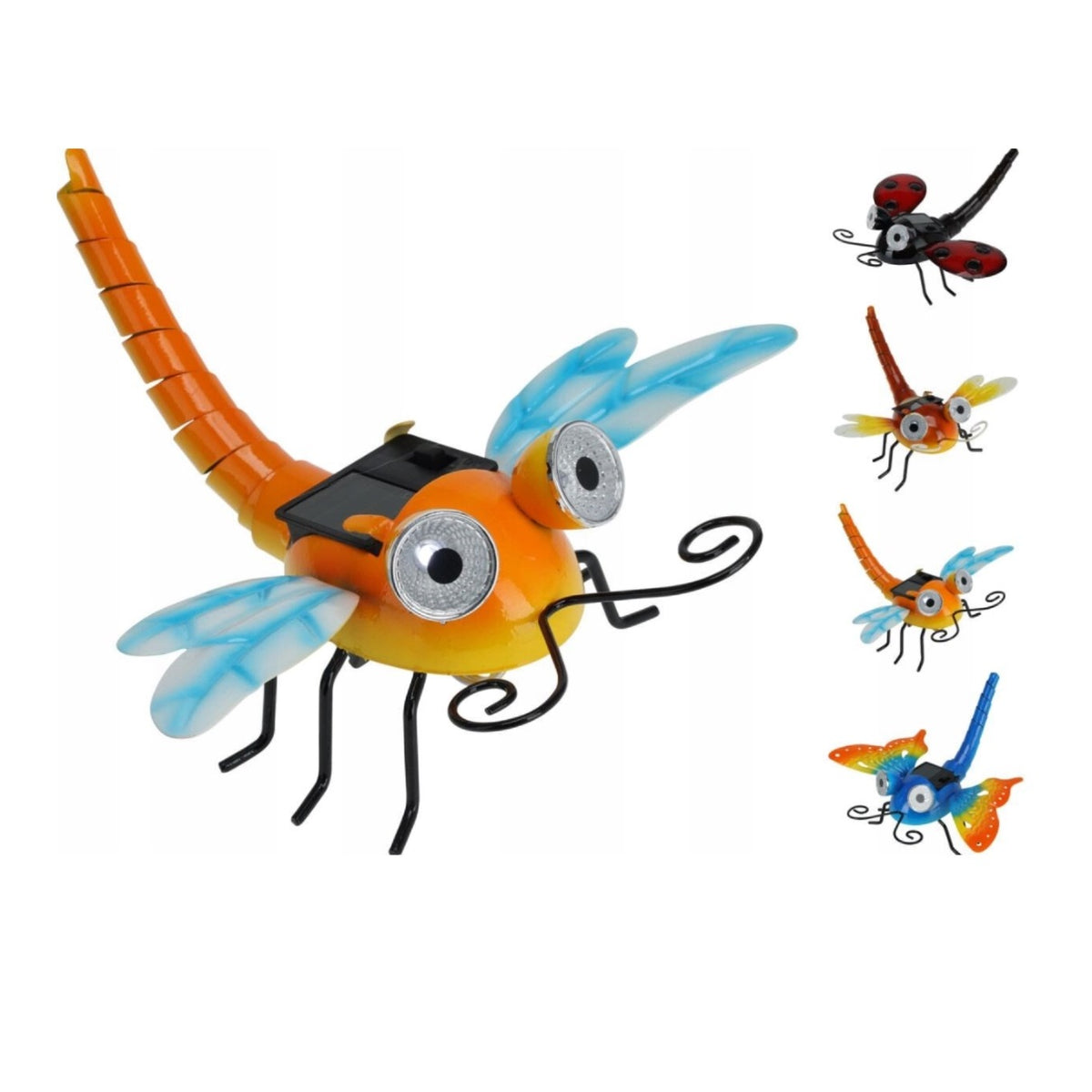 LED Solar Lamp Garden Bug Metal Assorted 20cm x 16cm x 12cm 573000050 | Solar Garden Light | Decorative Insect Lamp | Metal Patio Light