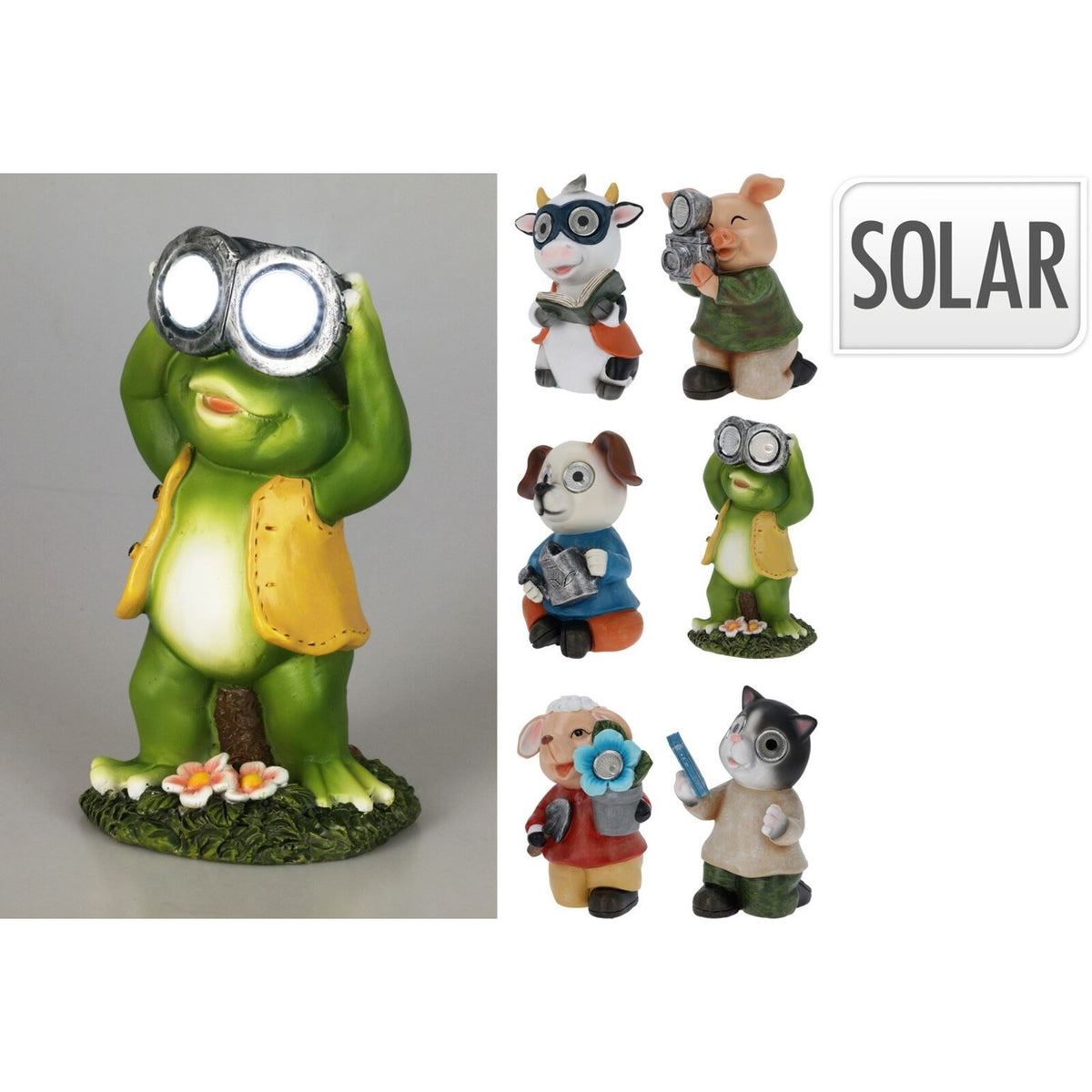 Animals LED Solar Lamp Garden Light Assorted Colours Pack of 1 252732030 | Assorted Animal Designs | Outdoor Waterproof Solar Lamp | Auto On-Off Night Light | Solar Frog Light | Garden Decor | Patio Decor | Night Garden Light