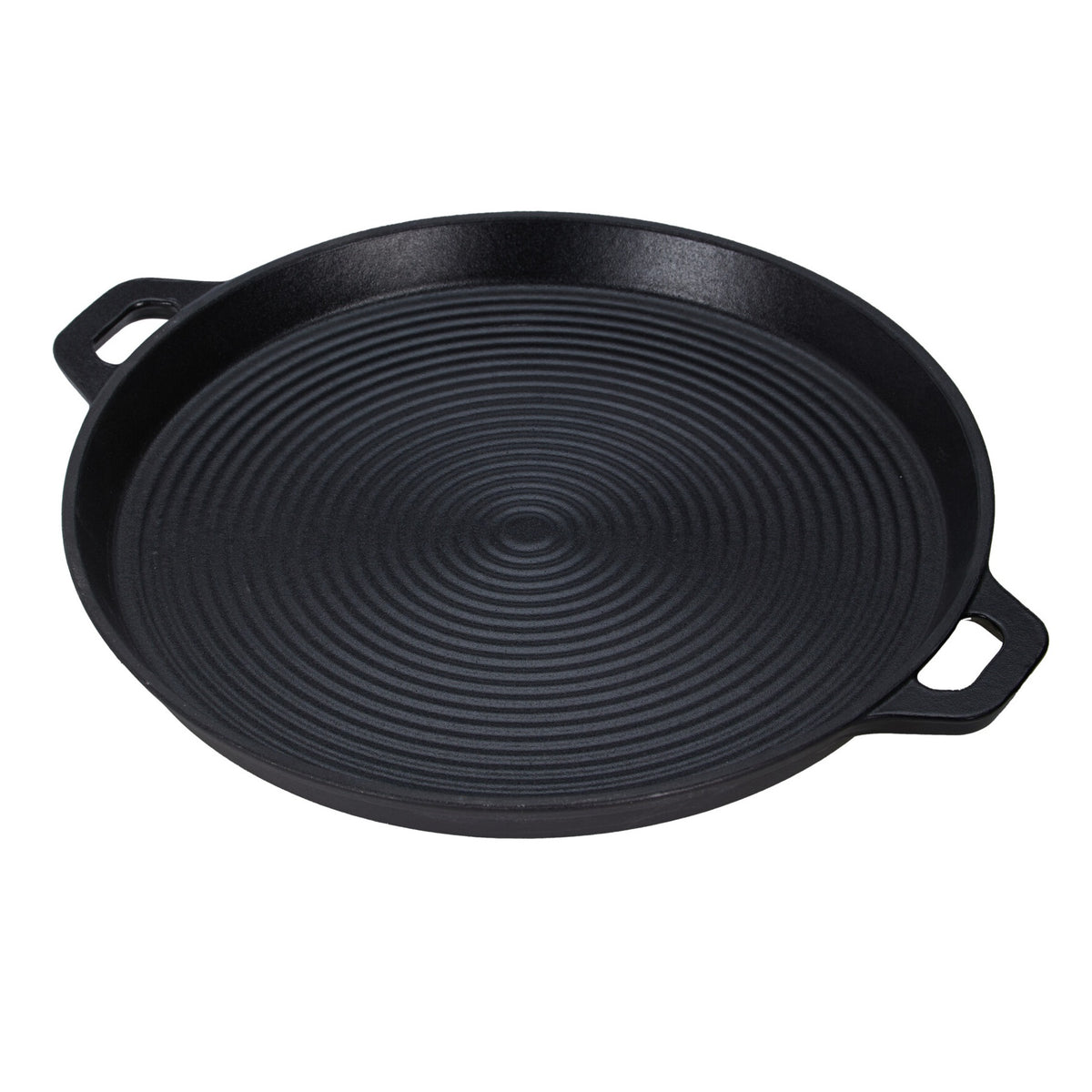 BBQ Grill Style Non-Stick Grilling Cast Iron Pan with Handles Black 40.5cm x 34cm x 3.1cm C85000350 | Heavy Duty Cooking Pan | Heat Resistant | BBQ Pan | Round Grill Pan | Cooking Pan | Multi Purpose Pan | Frying Pan | Kitchen Essentials | Home Cooking