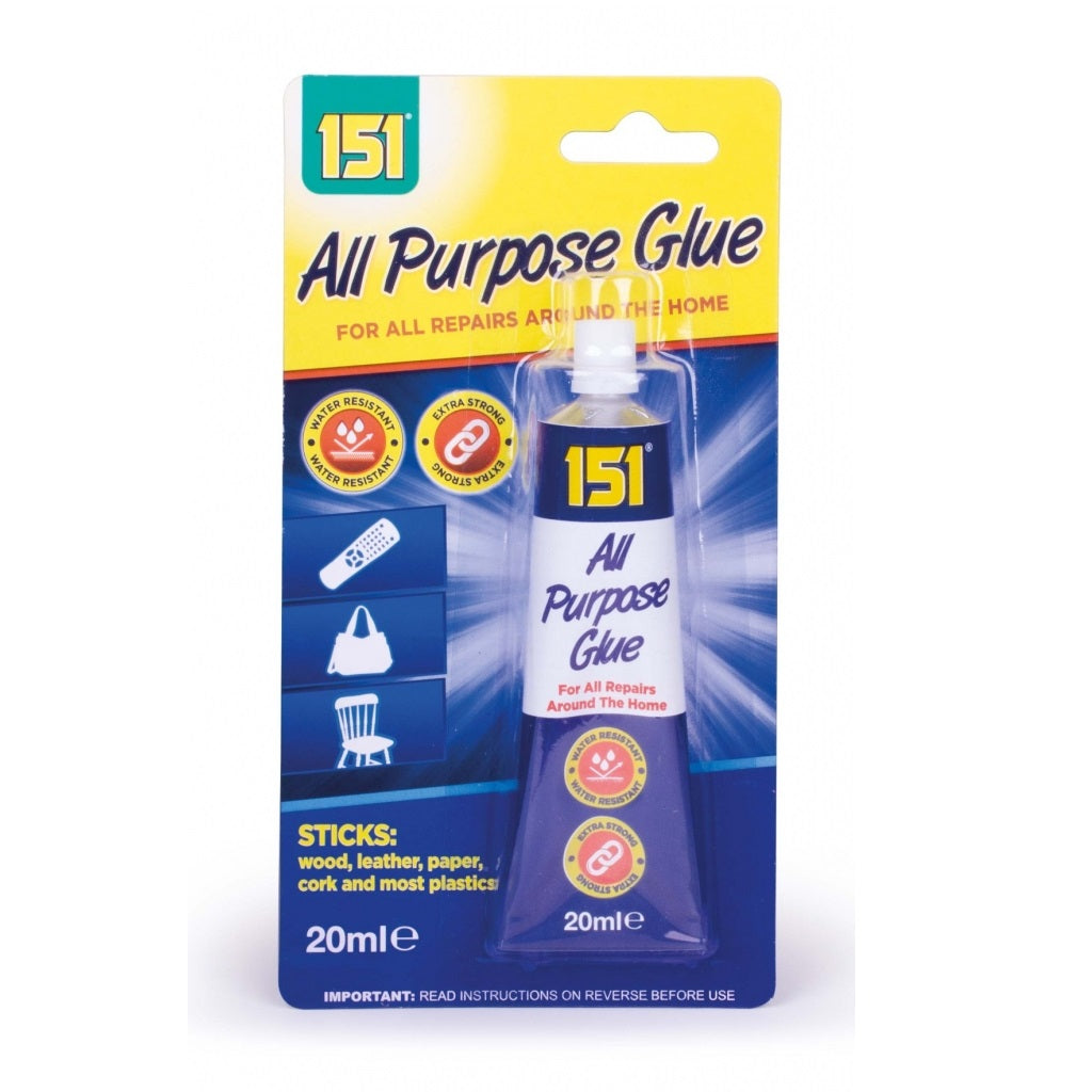 151 All Purpose Glue Clear 20ml 1511196 | Water Resistant | Extra Strong | For All Repairs Around The Home