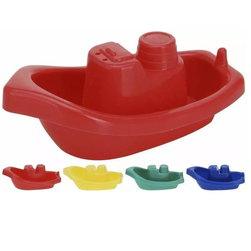 Baby Boat Bath Toy Set Assorted Colours 4-Piece SP4000180 | Plastic Bath Boats | Water Play Toy Set | Baby Bath Toy
