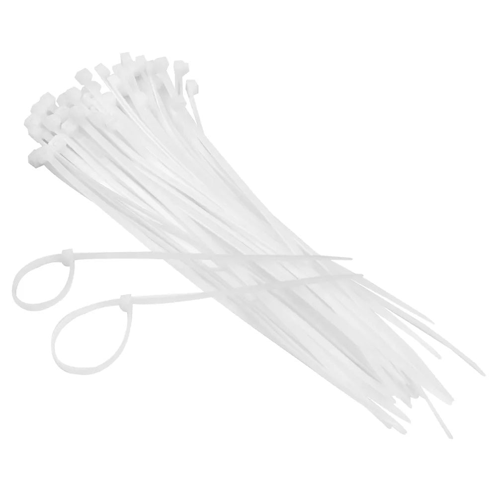 Dekton Heavy-Duty Multi Purpose Cable Ties White 250mm x 4.8mm Pack of 50 DT70465B | Clic-Loc Technology | High Tensile Strength | Temperature Resistant | Self-Locking Teeth | For Indoor and Outdoor Use | UV Resistance | Bundle Diameter 65mm | Holds Up to 20Kg | For Craft-DIY and Trade Use | Bundling Tools