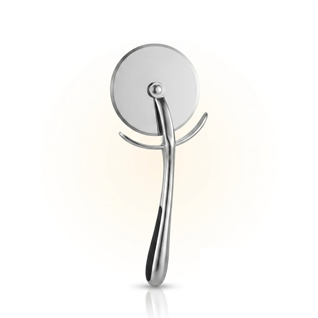Excellent Houseware Heavy Duty Pizza Cutter Chrome 18cm CY5657930 | Stainless Steel Pizza Slicer | Pizza Cutting Tool