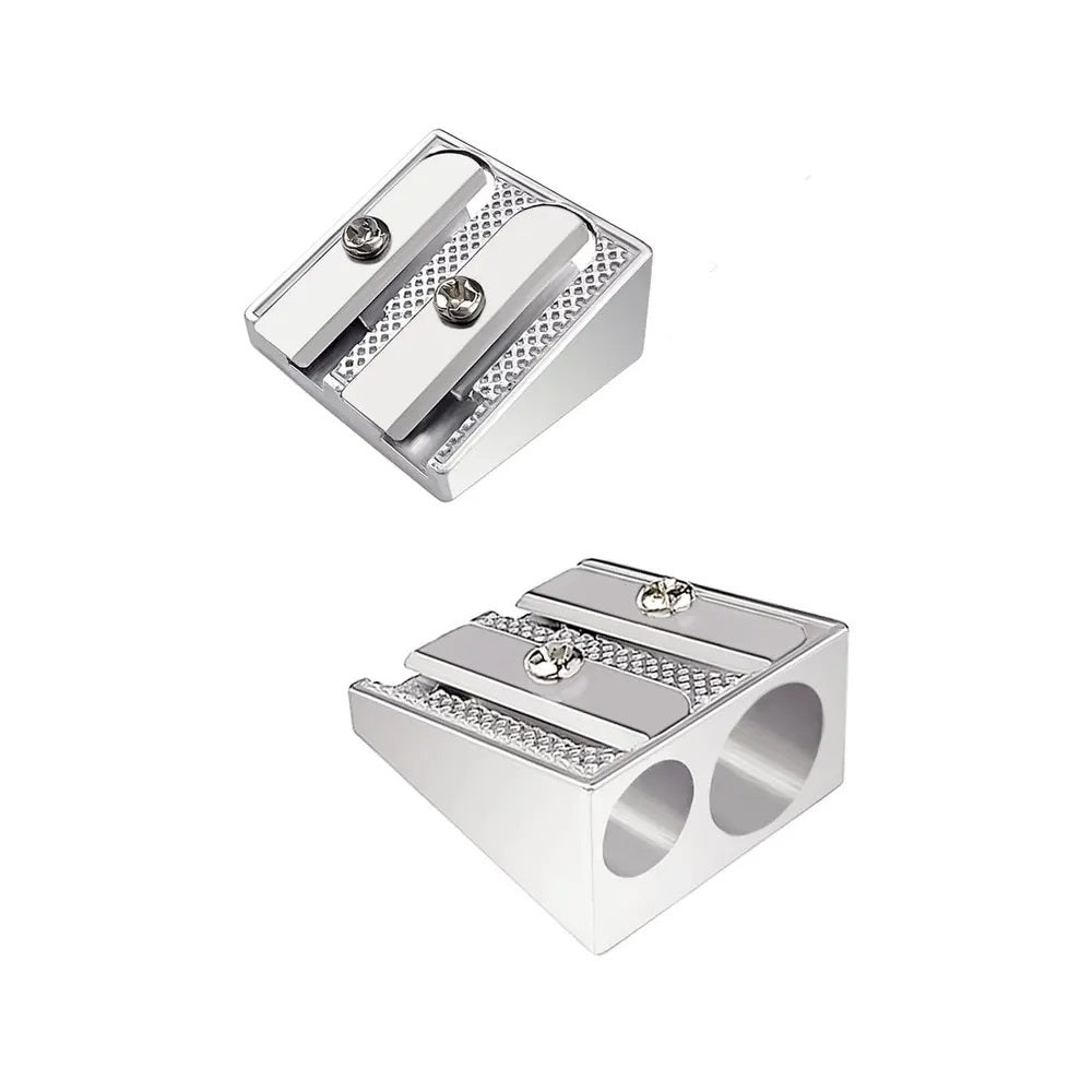 Swift Metal Pencil Sharpeners Silver Pack of 2 P3116 | Double Sharpener | Single Blade Sharpener