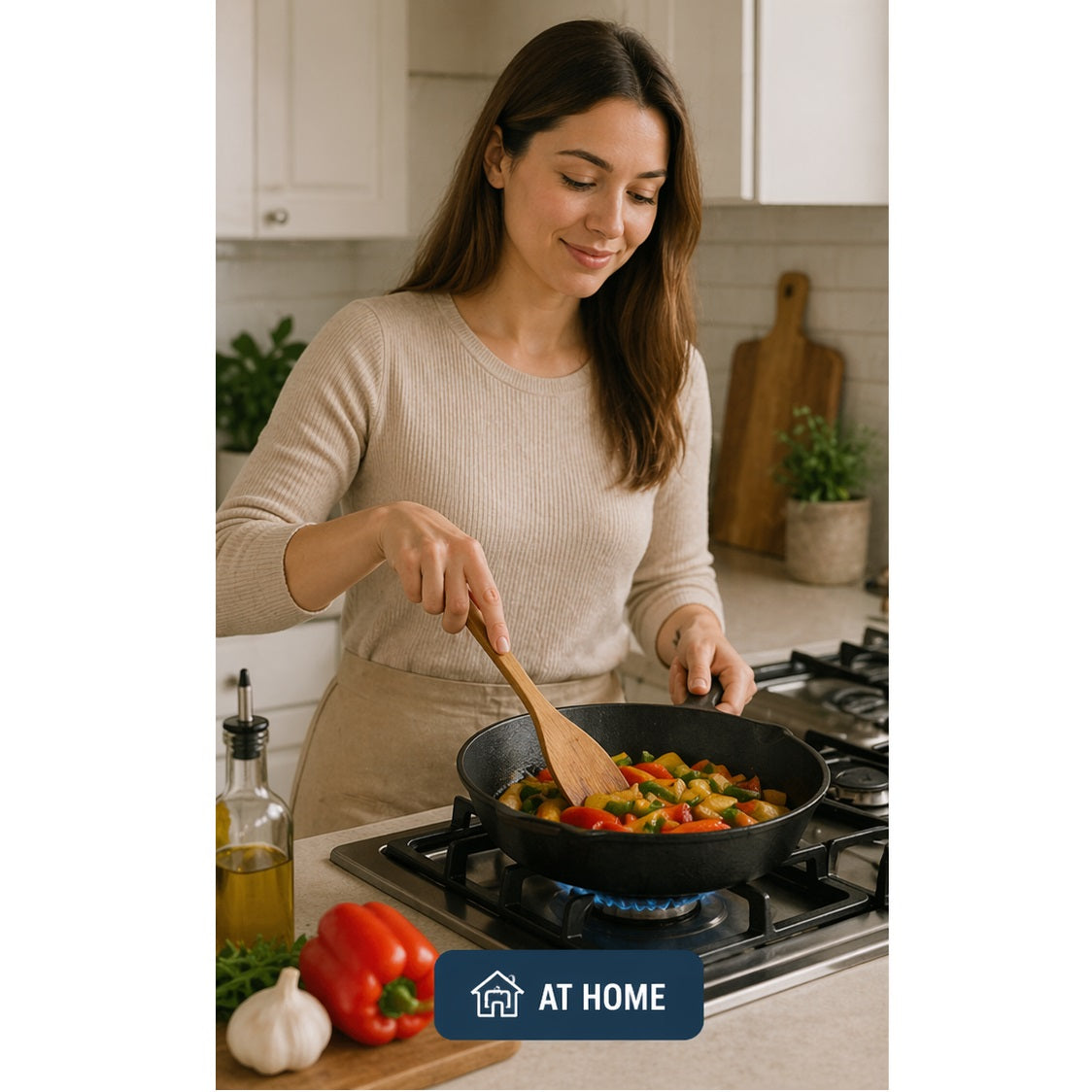BBQ Cast Iron Grill Frying Pan Black 21cm x 4.5cm C85000320 | Heavy Duty Skillet | Even Heat Distribution | Durable Non-Stick Cooking Pan |  Ideal for Frying-Grilling and Searing | Frying Pan Skillet | Non Stick Skillet | Kitchen Cookware | Searing Pan
