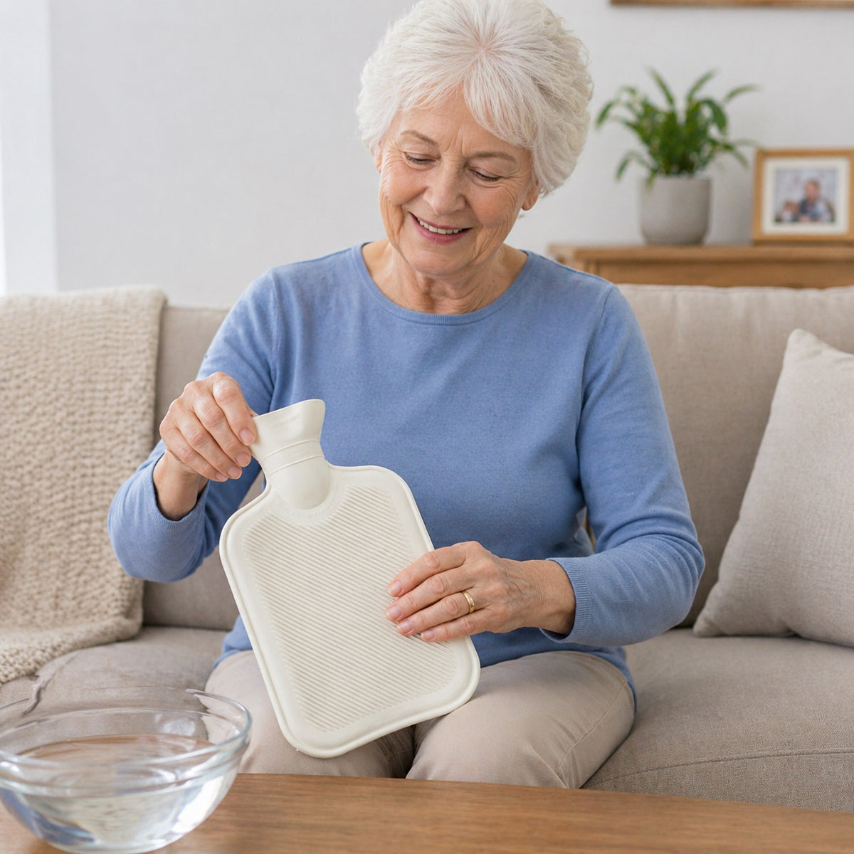 The Accessory Shop Hot Water Rubber Bottle White 2Ltr CV001 | Leakproof Heat Therapy Bottle | Ribbed Surface | For Long Lasting Warmth | Pain Relief | For Back Neck and Cramps | Hot Water Bottle | Rubber Hot Water Bottle | Heat Therapy Bottle | Hot Compress Bottle | Reusable Heat Pack | Winter Essentials