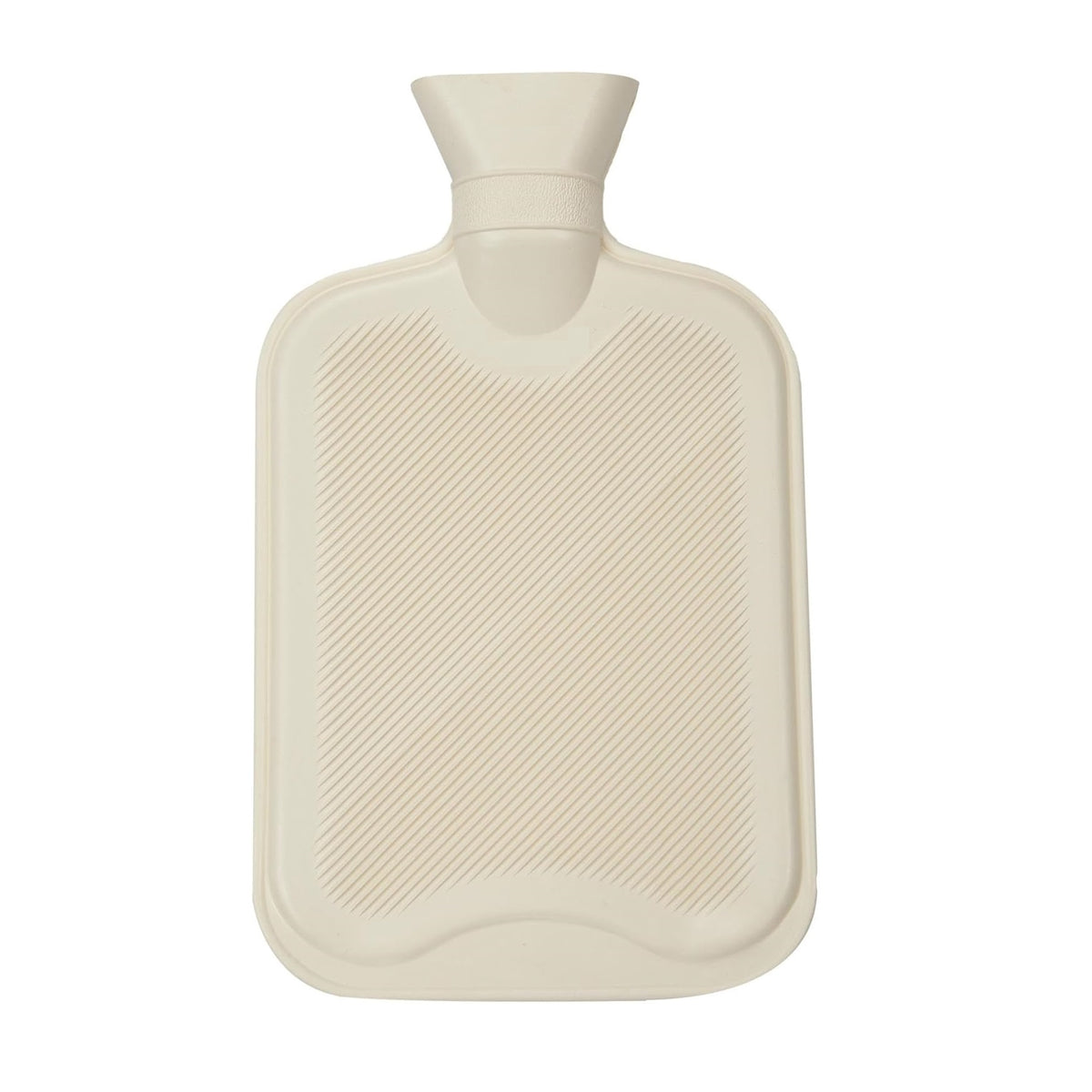 The Accessory Shop Hot Water Rubber Bottle White 2Ltr CV001 | Leakproof Heat Therapy Bottle | Ribbed Surface | For Long Lasting Warmth | Pain Relief | For Back Neck and Cramps | Hot Water Bottle | Rubber Hot Water Bottle | Heat Therapy Bottle | Hot