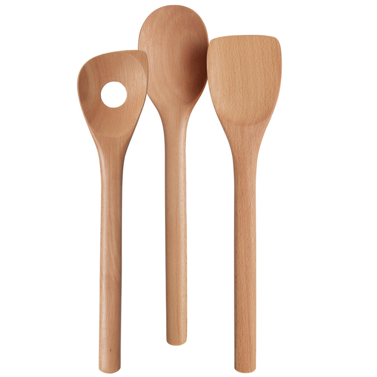 Excellent Houseware Beech Wood Kitchen Utensils Natural Pack of 3 170495600 | Wooden Spoon Set | Kitchen Tools Set