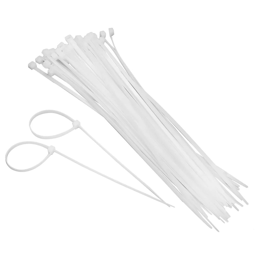 Dekton Heavy-Duty Multi Purpose Cable Ties White 300mm x 4.8mm Pack of 40 DT70470B | Clic-Loc Technology | High Tensile Strength | Temperature Resistant | Self-Locking Teeth | For Indoor and Outdoor Use | UV Resistance | Bundle Diameter 85mm | Holds Up