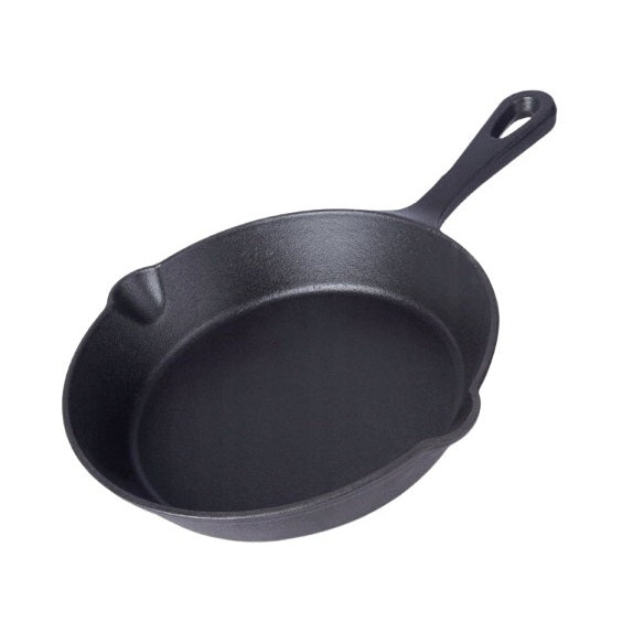 BBQ Cast Iron Grill Frying Pan Black 26.5cm x 4.5cm C85000330 | Heavy Duty Skillet | Even Heat Distribution | Durable Non-Stick Cooking Pan |  Ideal for Frying-Grilling and Searing | Frying Pan Skillet | Non Stick Skillet | Kitchen Cookware | Searing Pan