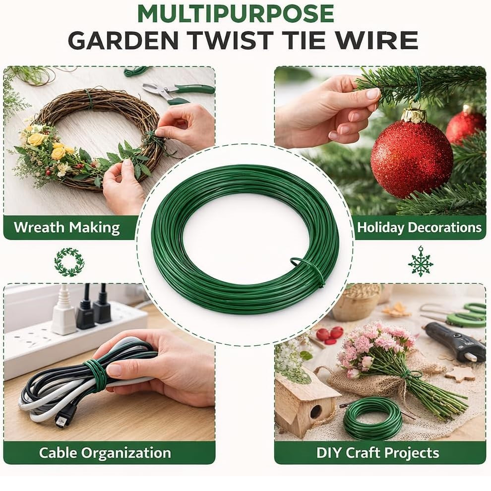 Green Blade Heavy Duty Garden Wire Green 20Mtr x 2mm WB215 | Multi Purpose Wire | Durable Wire | Plant Tie Wire | Garden Ties | Flexible Wire | Plant Support | Gardening Supplies | Fence Wire | DIY Garden Tools | Gardening Accessory