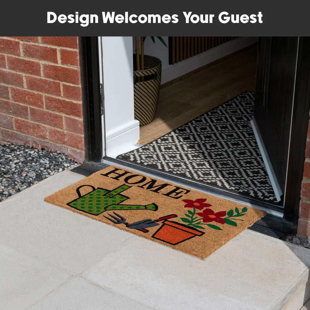 JVL Eco Friendly Latex Coir Doormat Brown 45cm x 75cm 02-303 | Made From Natural Coconut Fibres | Mechanically Twisted Coir For Less Shedding | Rubber Latex Backing Reduces Risk of Slipping | Withstands all Weather