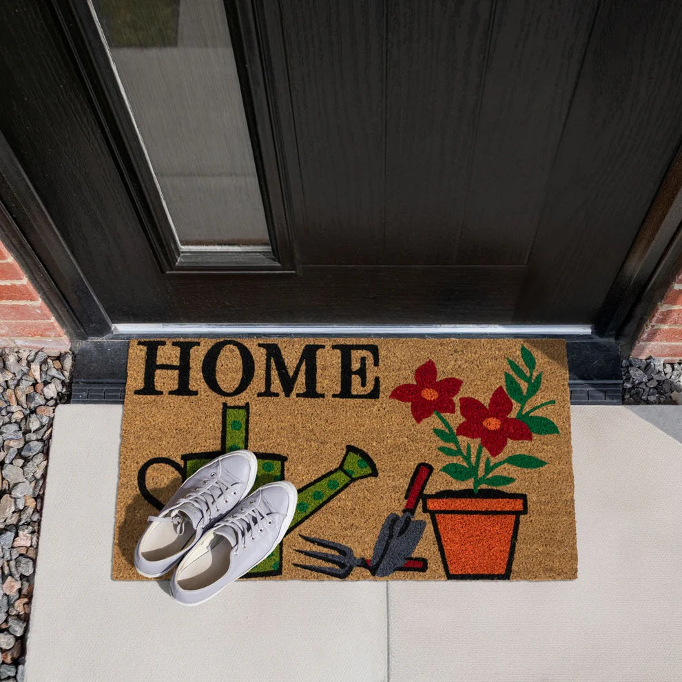 JVL Eco Friendly Latex Coir Doormat Brown 45cm x 75cm 02-303 | Made From Natural Coconut Fibres | Mechanically Twisted Coir For Less Shedding | Rubber Latex Backing Reduces Risk of Slipping | Withstands all Weather