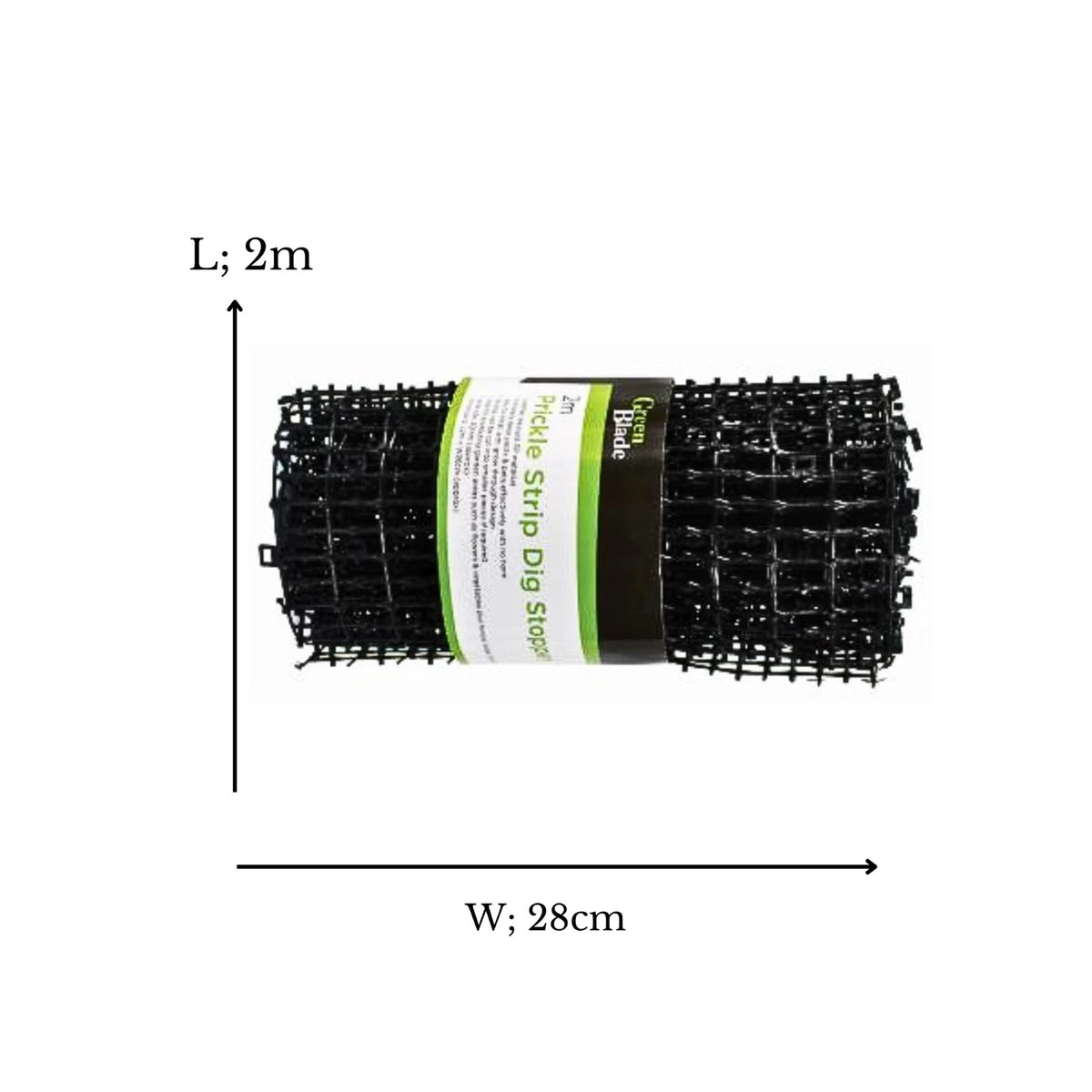 Green Blade Prickle Strip Dig Stopper Black 2Mtr x 28cm FH095 | Weather Resistant PP Material | Spike Size - 20mm | Humane Garden Pest Deterrent Mat | Flexible Spike Barrier | Garden Spike Mat | Cat Deterrent Mat | Dog Digging Deterrent | Garden Pest
