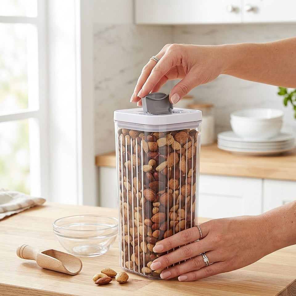 Excellent Houseware Storage Container Clear 1500ml 176000760 | Airtight Food Storage Box | Kitchen Storage Jar | Dry Food Container | Pantry Storage Box | Plastic Food Canister | Leak Resistant Storage Tub | Multipurpose Kitchen Organiser