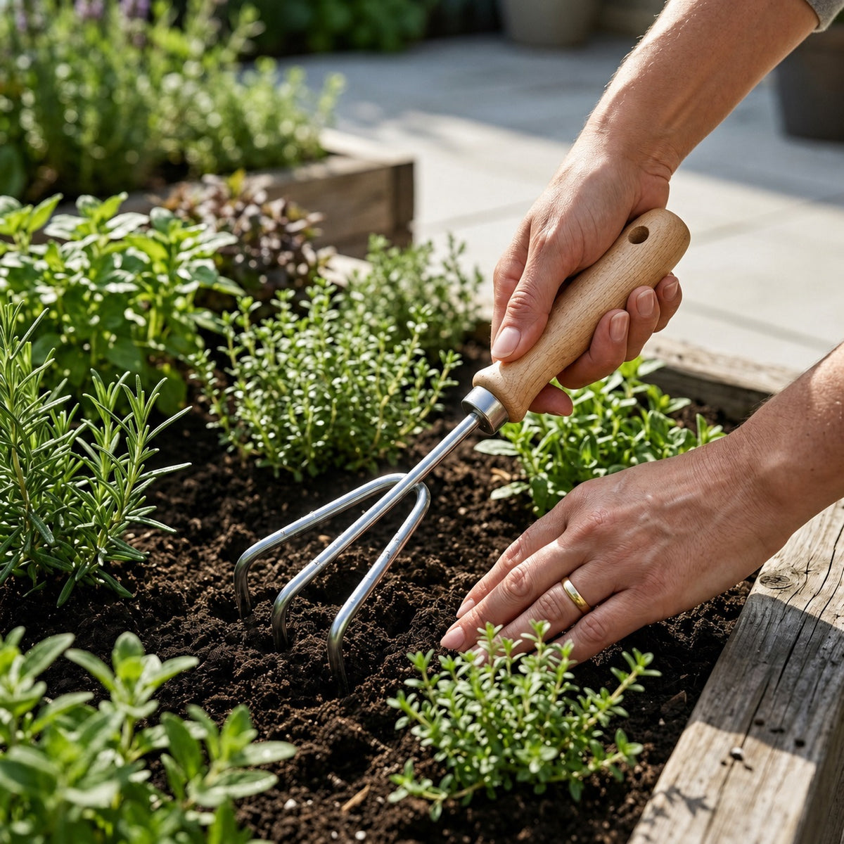 Pro Garden Tool Cultivator Silver 26cm R22000110 | Hand Soil Cultivator | Garden Hand Rake | Soil Loosening Tool