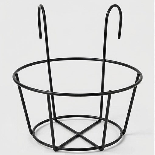 Hanging Metal Flower Pot Holder Assorted Colours Pack of 1 CY8954580 | Round Railing Planter Basket Brackets | Indoor and Outdoor Plant Hangers | Round Planter Basket | Balcony Planter Holder | Railing Plant Hanger | Wall Mounted Planter | Garden