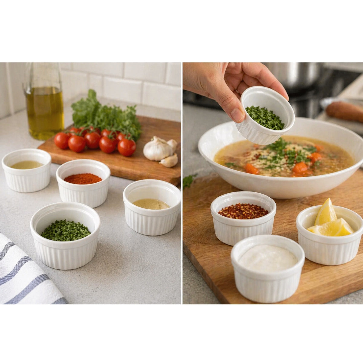 Excellent Houseware Serving Bowls White Pack of 4 798000150 | Ceramic Dip Bowls | Sauce Dishes Set | Appetiser Serving Set | Condiment Bowls | Kitchen Dining Serveware | Party Snacks Dipping Bowls Set