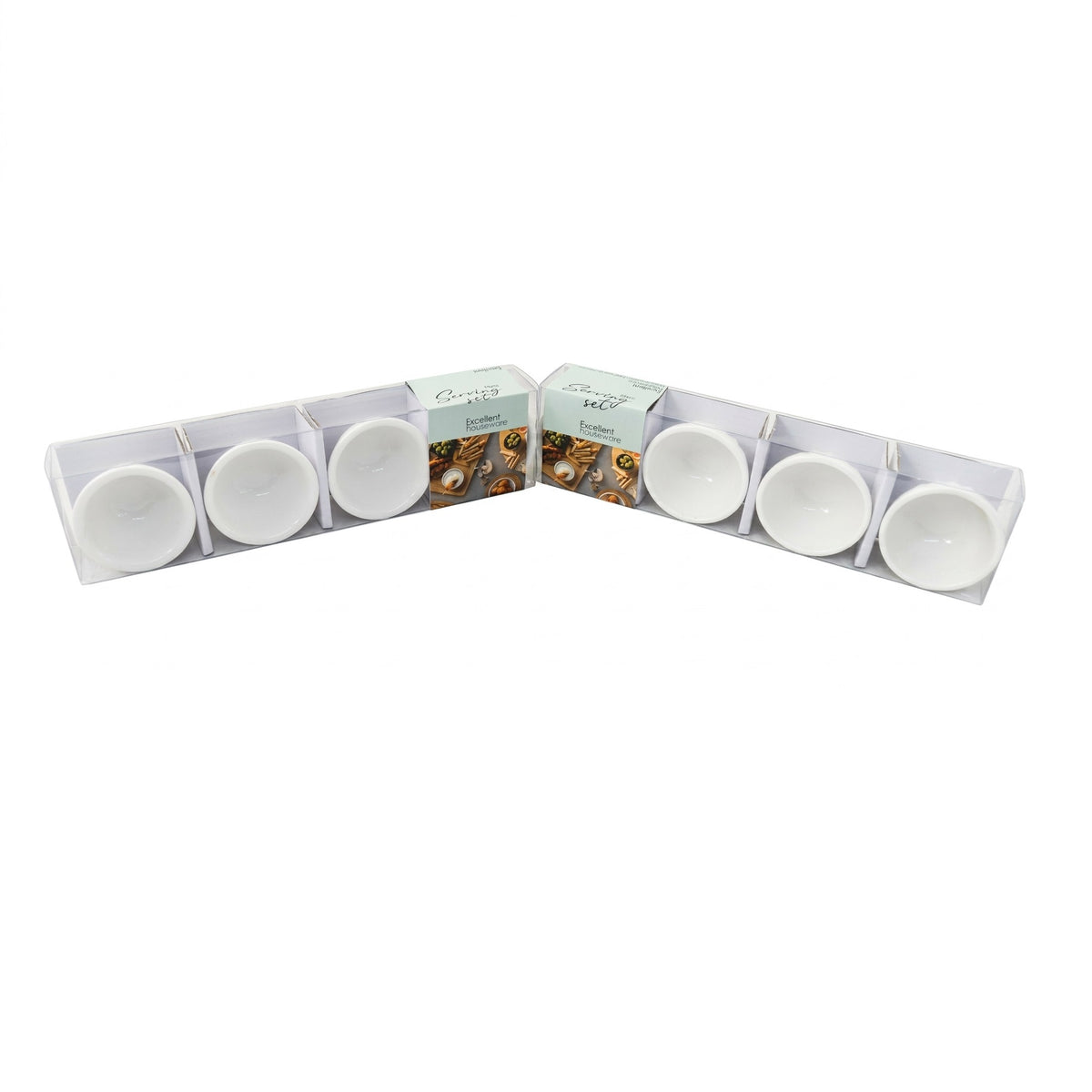 Excellent Houseware Serving Bowls White Pack of 4 798000150 | Ceramic Dip Bowls | Sauce Dishes Set | Appetiser Serving Set | Condiment Bowls | Kitchen Dining Serveware | Party Snacks Dipping Bowls Set