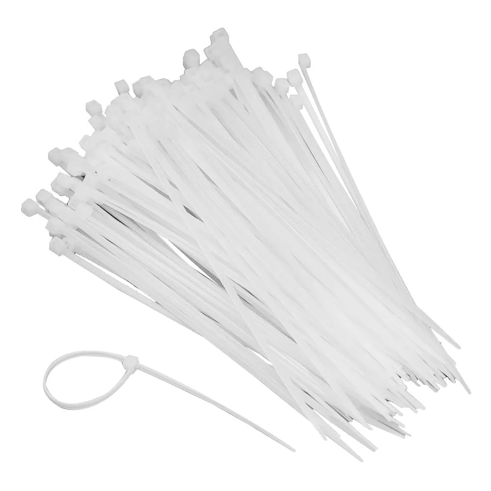 Dekton Heavy-Duty Multi Purpose Cable Ties White 150mm x 2.5mm Pack of 150 DT70455B | Clic-Loc Technology | High Tensile Strength | Temperature Resistant | Self-Locking Teeth | For Indoor and Outdoor Use | UV Resistance | Bundle Diameter 35mm | Holds Up