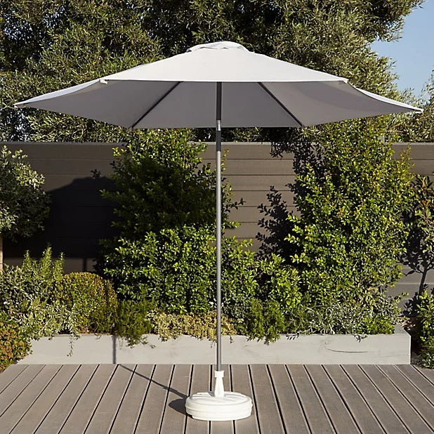 Round Plastic Parasol Base White Y19100160 | Garden Umbrella Stand Base | Outdoor Patio Parasol Holder | Fillable Water Sand Base