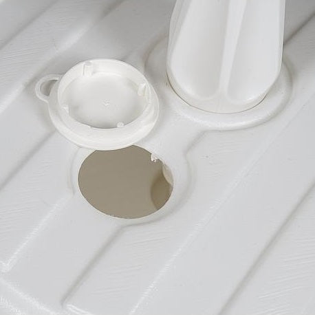 Round Plastic Parasol Base White Y19100160 | Garden Umbrella Stand Base | Outdoor Patio Parasol Holder | Fillable Water Sand Base