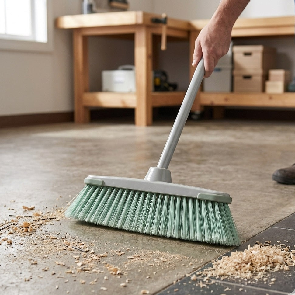 Country Club Deluxe Broom Green CLE230264 | Telescopic Handle Broom | Adjustable Floor Cleaning Broom | Indoor Outdoor Sweeping Brush | Long Handle Household Broom | Soft Bristle Cleaning Brush