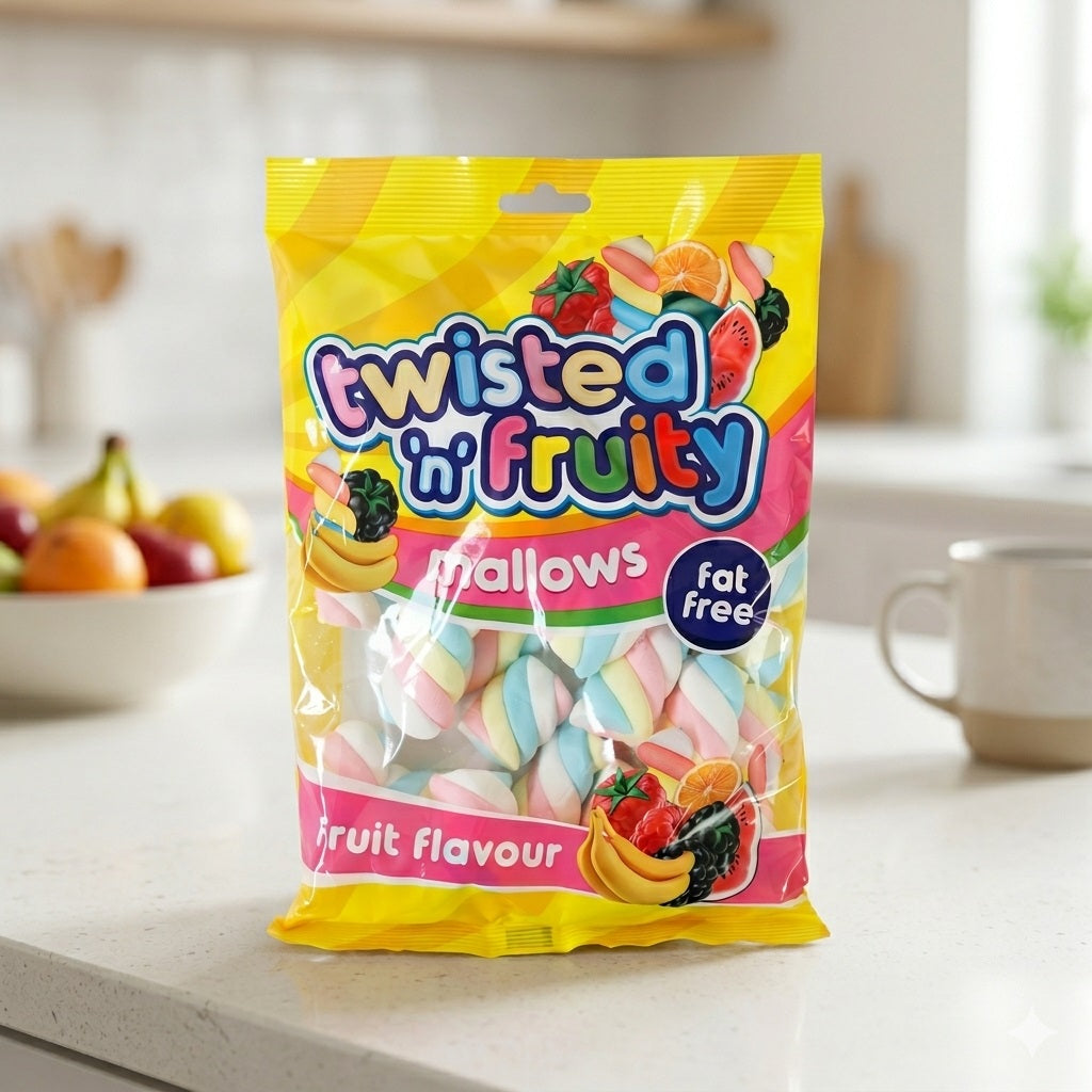 OTL Keep It Candy Twisted n Fruity Marshmallows Assorted 200g 201275FF | Fruit Flavoured Mini Marshmallows | Soft Chewy Sweets | Fat Free Marshmallow Treat | Colourful Party Candy | Snack Sharing Treat