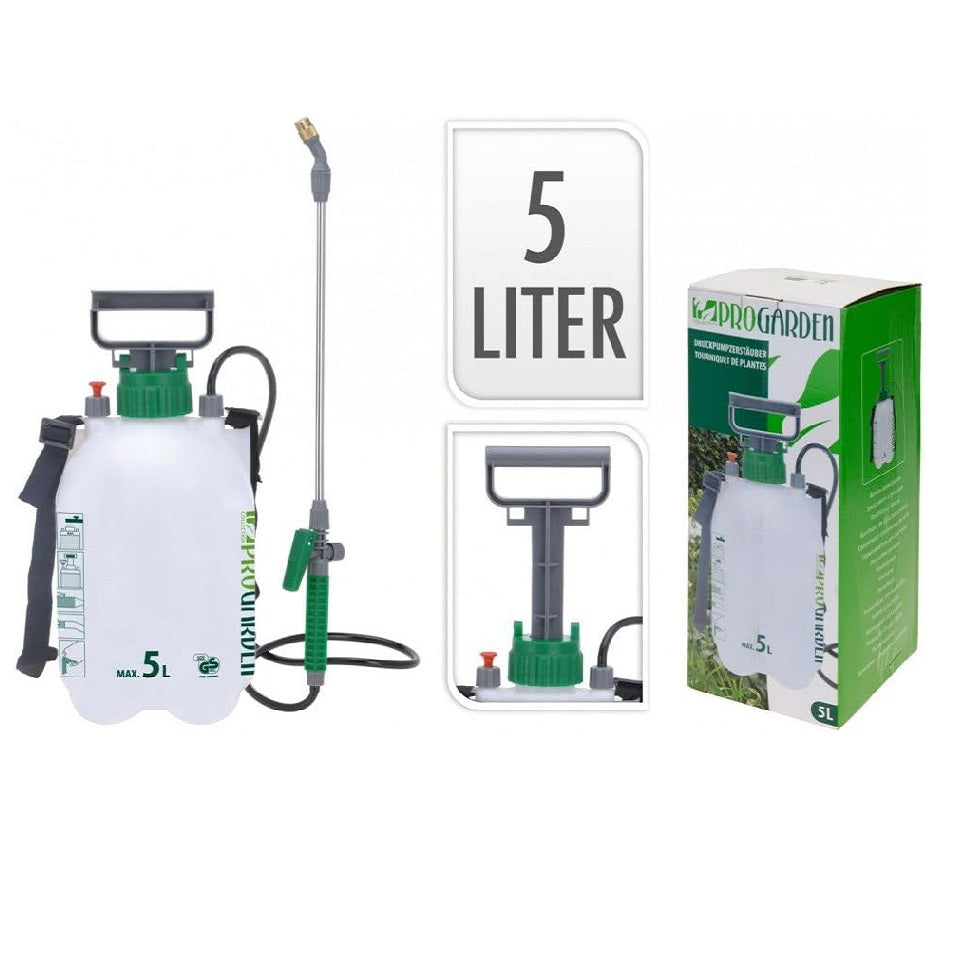 ProGarden Pressure Sprayer White 5Ltr DV9000010 | Garden Pump Sprayer | Plant Water Sprayer | Handheld Pressure Sprayer | Adjustable Nozzle Sprayer | Outdoor Gardening Sprayer
