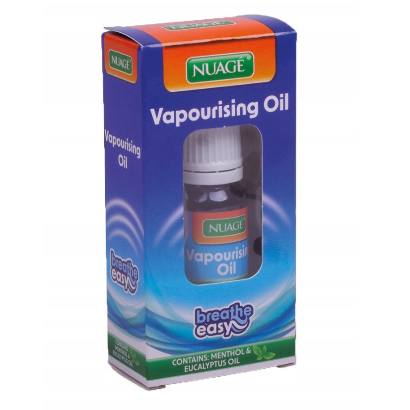 Nuage Menthol and Eucalyptus Vapourising Oil Clear 10ml NUA1194 | Aromatherapy Vapour Oil | Steam Inhalation | Ideal for Home or Travel Use  | Humidifier and Vaporiser Fragrance Oil