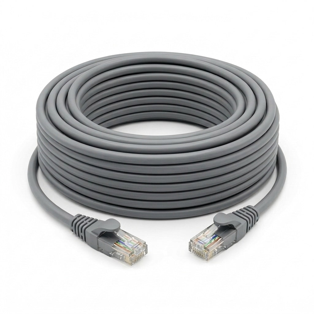 Power Plus CAT 6 Ethernet Cable Grey 25Mtr 2099 | Durable Connectors | RJ-45 Modular Plugs to RJ45 Modular Plugs | 8 Conductor | Four Twisted Pair | For Wired Home and Office Network