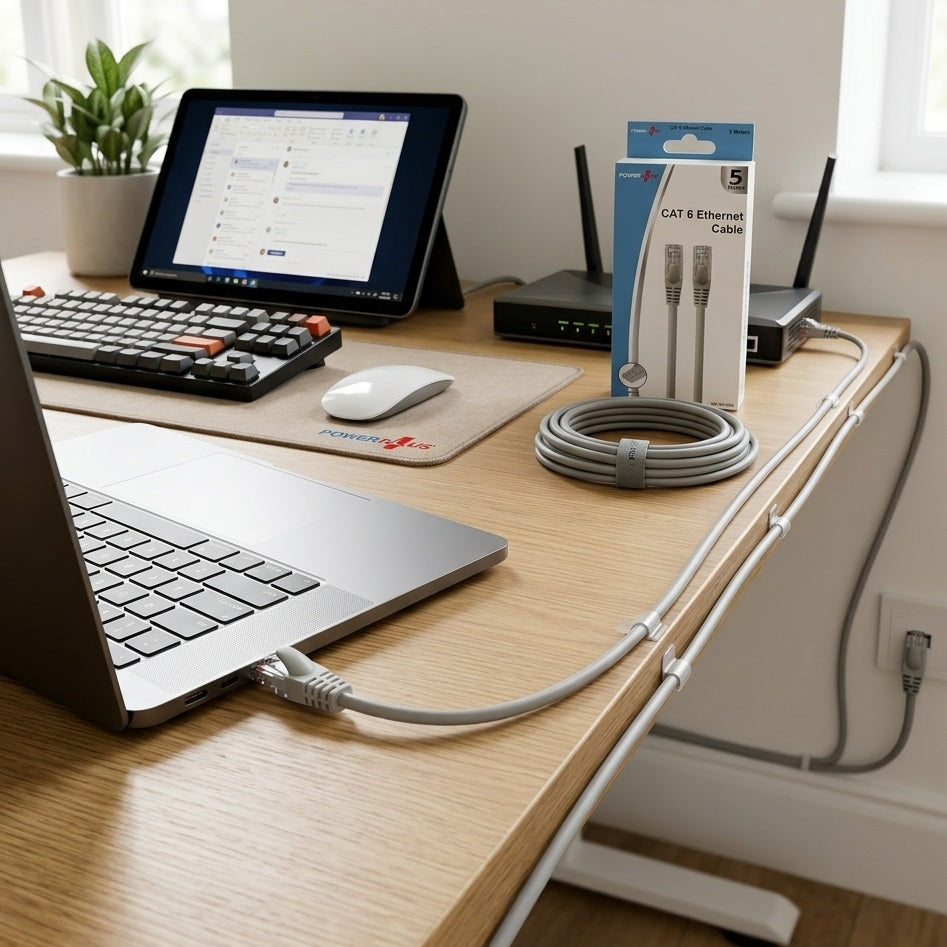 Power Plus CAT 6 Ethernet Cable Grey 5Mtr 2095 | Durable Connectors | RJ-45 Modular Plugs to RJ45 Modular Plugs | 8 Conductor | Four Twisted Pair | For Wired Home and Office Network