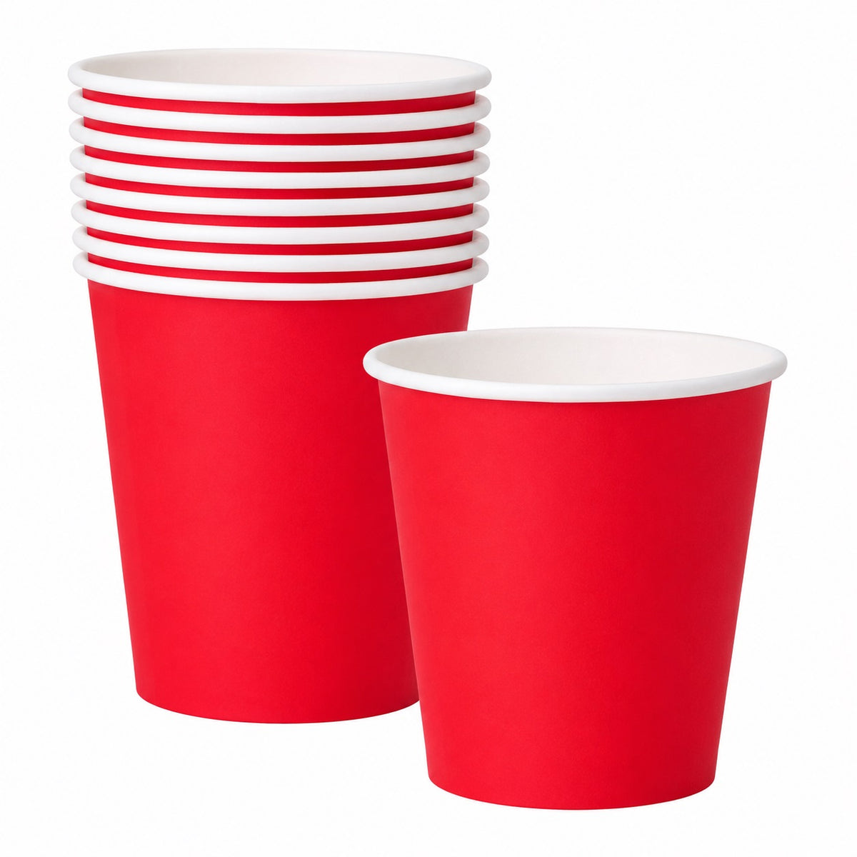 Unique Disposable Cups Ruby Red 270ml Pack of 14 X31456EU | Lightweight | Picnic BBQ Beverage Cups | Birthday Party Tableware Cups