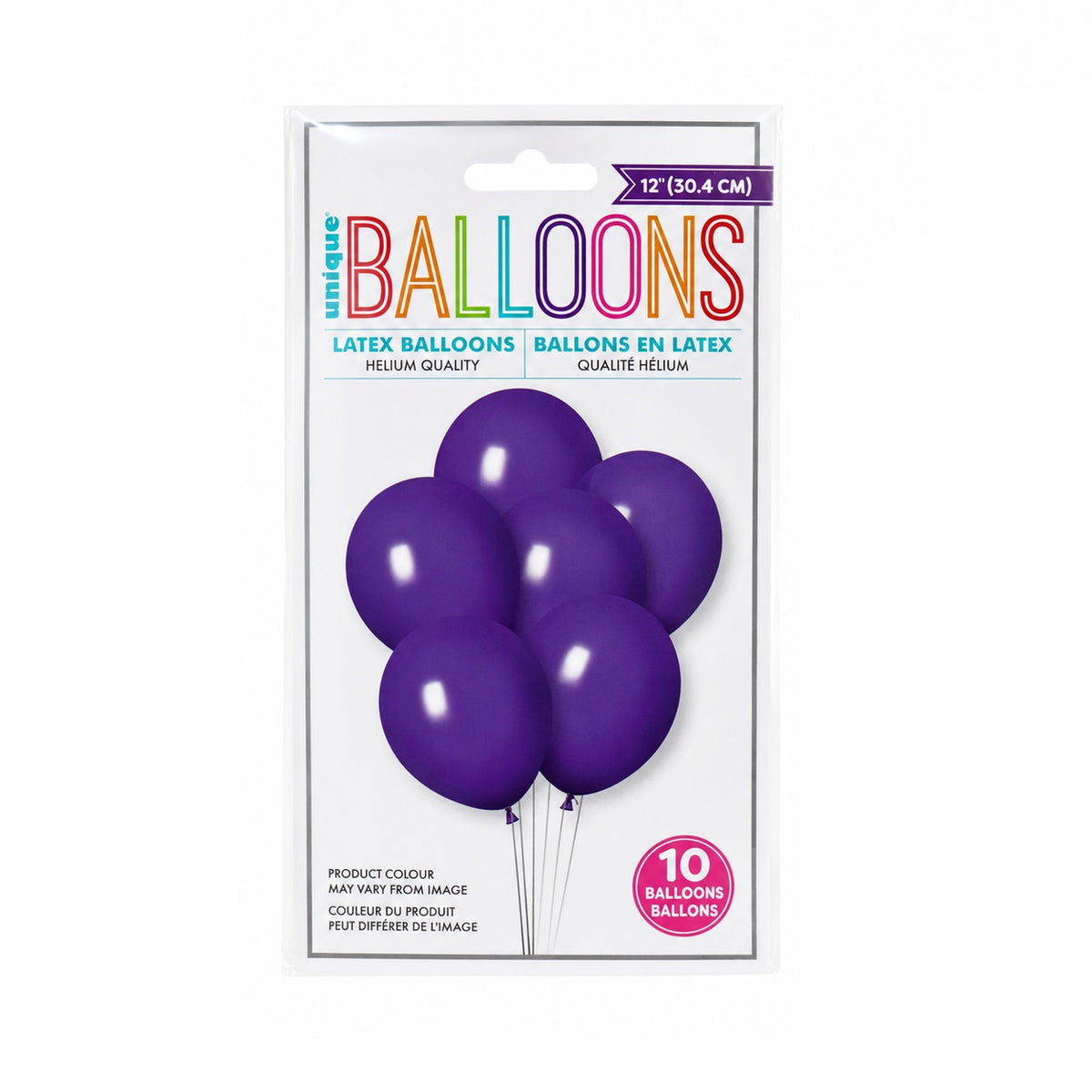 Unique Latex Balloons Purple 12-Inch Pack of 10 88044 | Party Balloons | Helium Balloons | Decorative Balloons | Birthday Celebration Balloons
