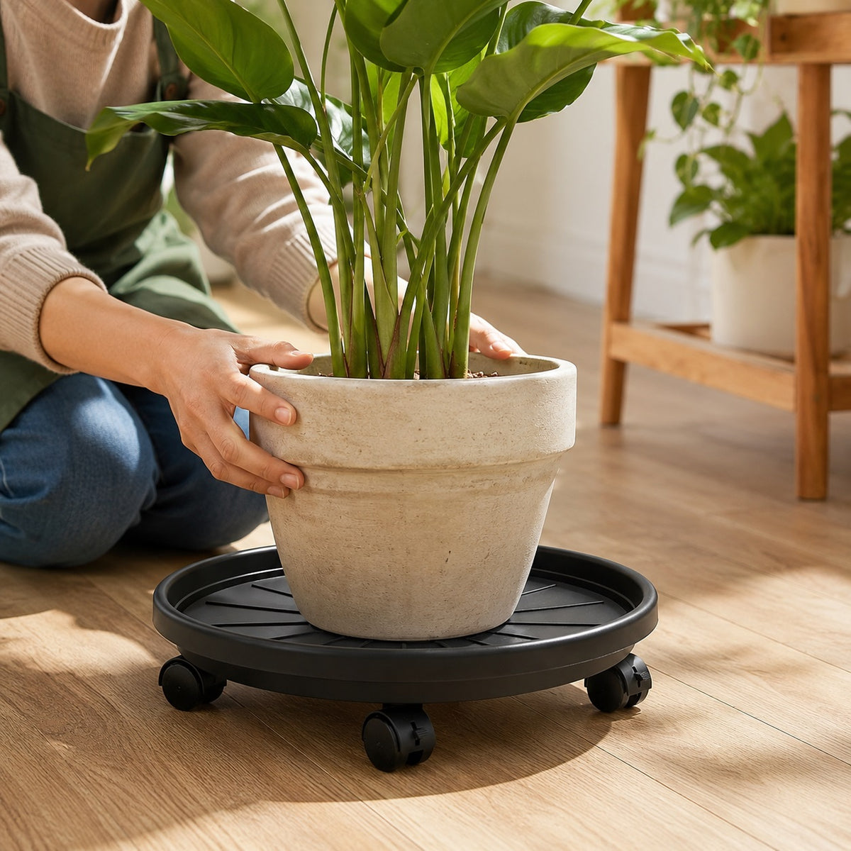 ProGarden Plant Trolley Black 30cm Max-50kg 29000060 | Rolling Flower Pot Caddy | Heavy Duty Plant Mover | Wheeled Pot Stand | Planter Dolly | Garden Patio Home Indoor Outdoor Use